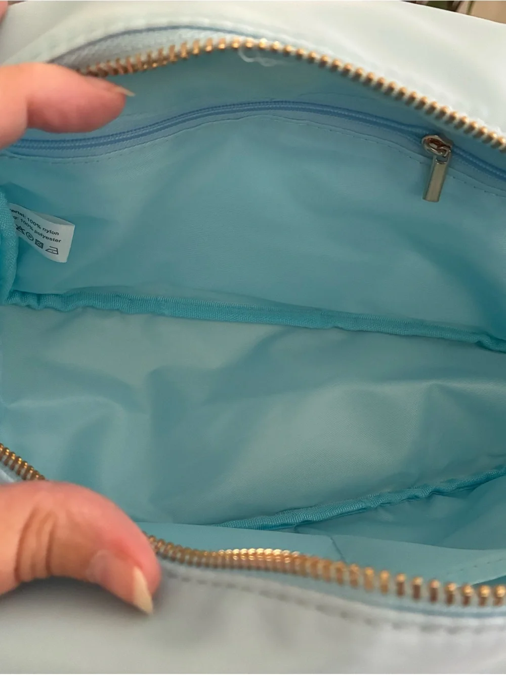 Yogorun Light Blue Cosmetic Travel Bags with 'B' Accent